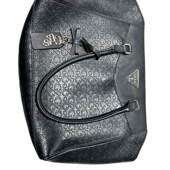 GUESS Factory Desire Logo-Embossed Carryall Black Bag - Picture 2 of 6